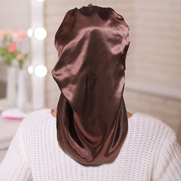 Satin Hårhætte Lang Hovedbeklædning SORT black