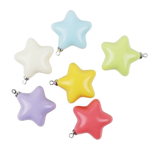 60 STK Star Vedhæng Charms Resin Star Charms Gummy Candy Star