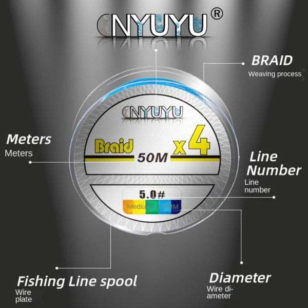 4 Stativ fiskeline 100M PE Flettet line 5,0 5,0 5.0