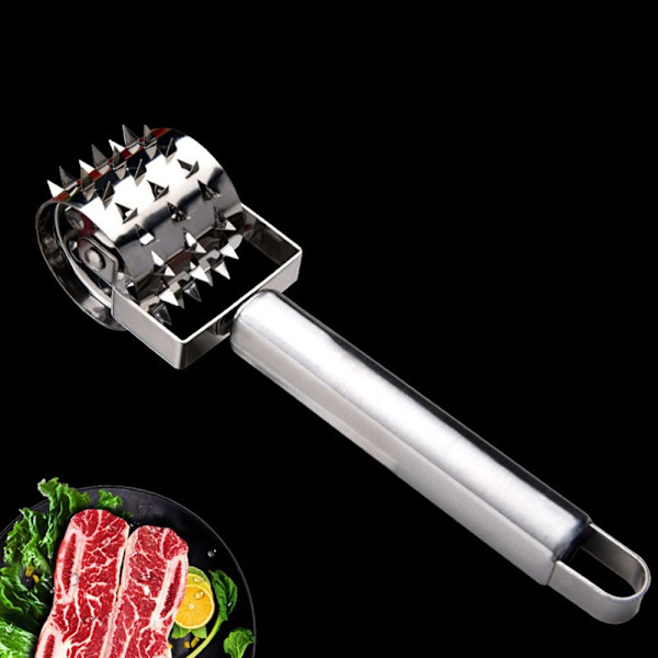 Rustfrit stål Kødtenderizer Rolling Steak Wheel Meat Hammer