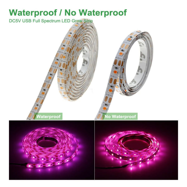 LED Grow Light Full Spectrum LED Strip VANNTETT 1M Waterproof 1m