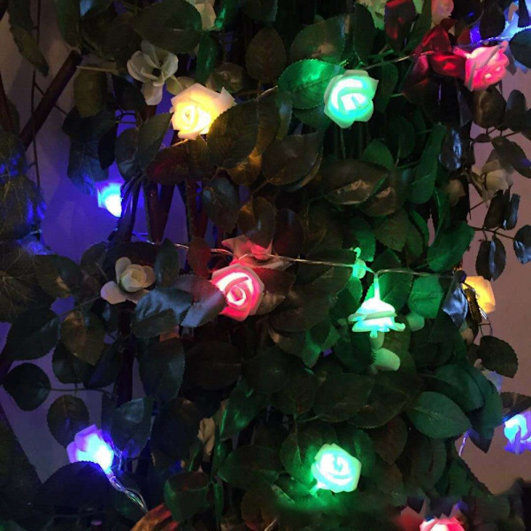 LED Rose Flower String Lights Fairy String Lights HVID white