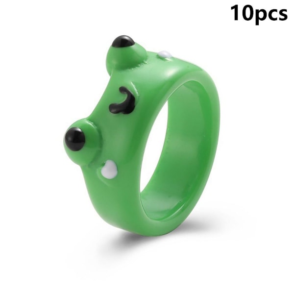 Frog Ringe Resin Ringe GRØN green