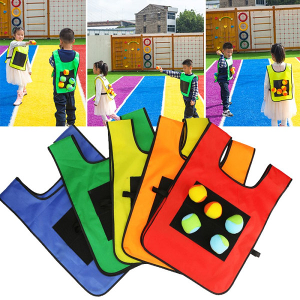 Sticky Jersey Outdoor Sport Game Rekvisita Kindergarten Väst grön