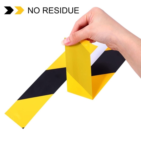 2 tommer x 108 fot faretape Black and Yellow Stripe Safety