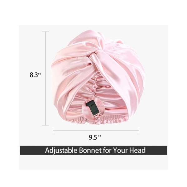 Satin Sleep Cap Silkeaktig Satin Bonnet ROSA pink