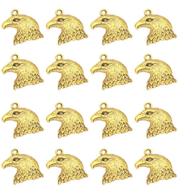 100 stk Gulllegering Eagle Head Charms Animal Head Charms DIY