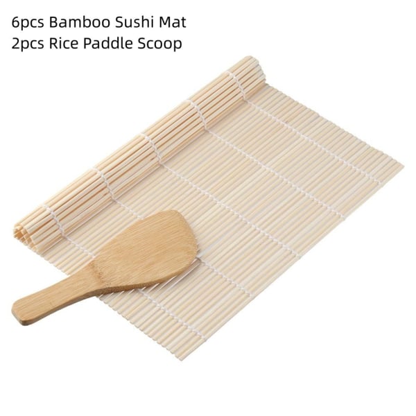8 stk Bamboo Sushi Roller Kit Sushi Rolling Mat Sushi Making