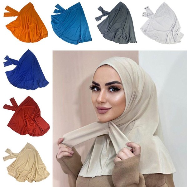 Head Wrap Sjal Muslim Bonnet HVIT White