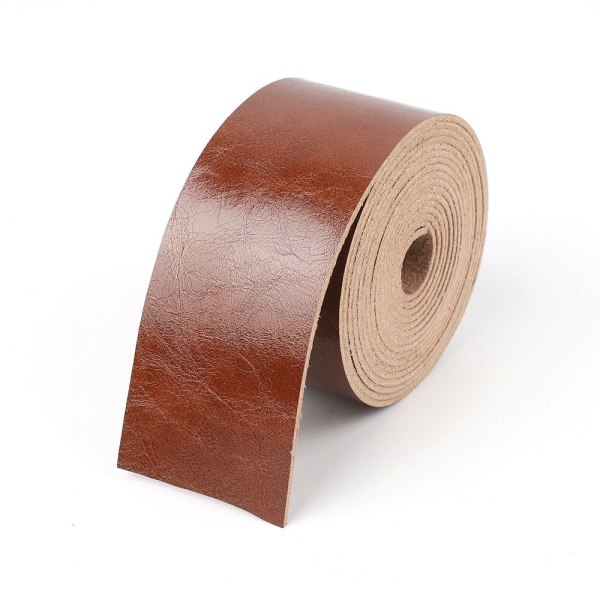 Læderrem Blank Overflade Læder Strip BRUN 3,75CM brown 3.75cm