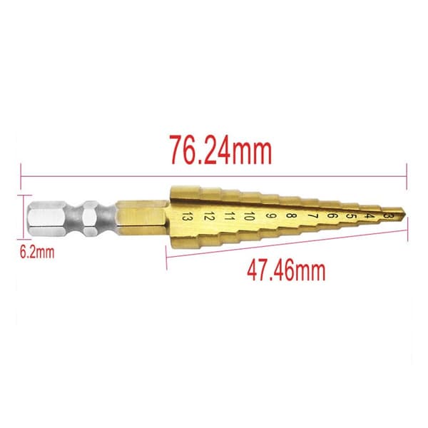 Step Drill Twist Bit Gold Pagoda Drill