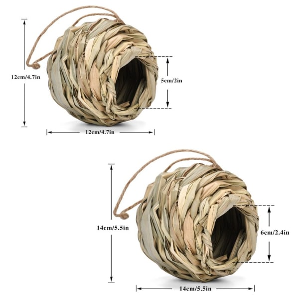 Reed Grass Bird Nest Håndvevd Bird Nest 14CM 14CM 14cm