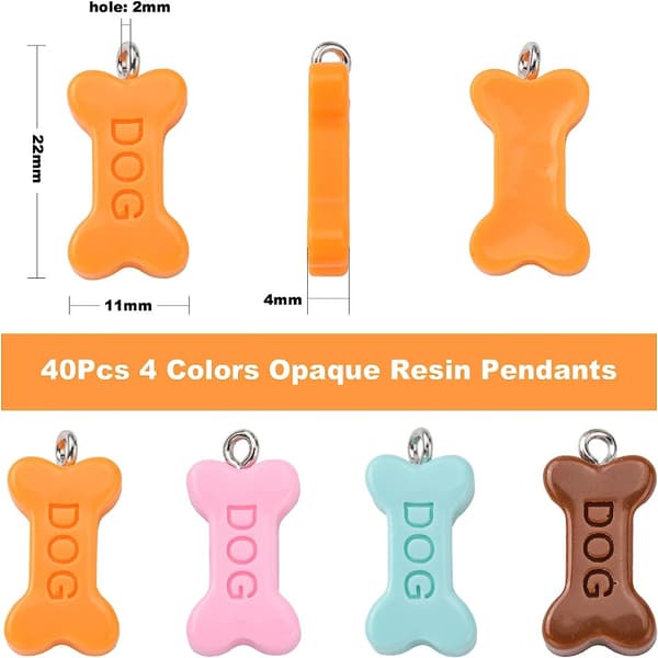 40stk Dog Bone Charms Dingle Charms 40stk