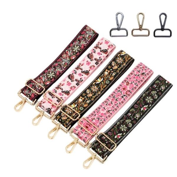 1 STK nylonveske stropp Jacquard blomsterfargede stropper 01 01 01
