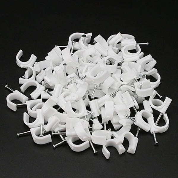 100 stk Circle Wall Clip Kabel Clips 7MM 7mm