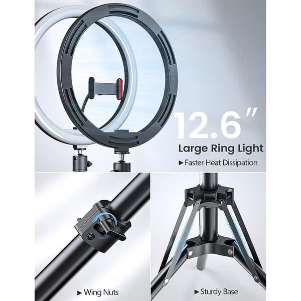LED-ringlys Videolyssæt Mobiltelefonholder