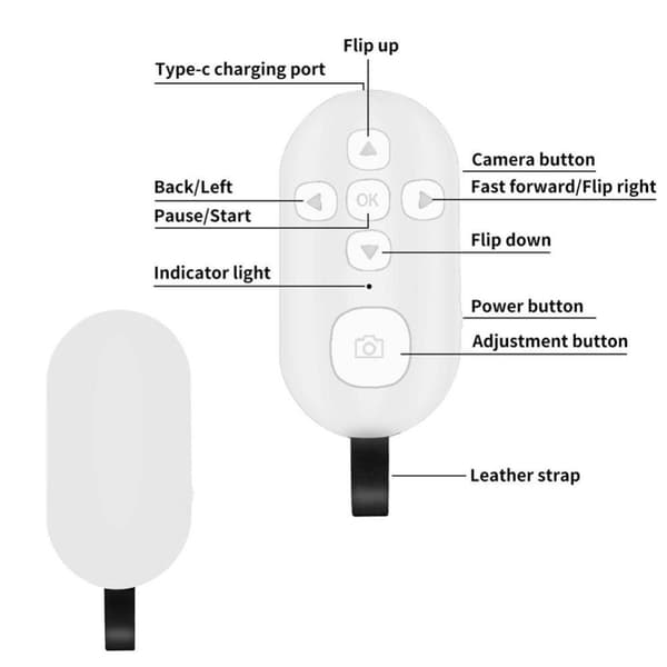Trådlös avtryckarkamera Selfie Stick VIT White
