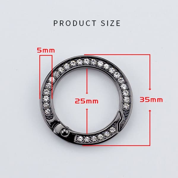 3 st Fjäder O-Ring Spännen Karbinhakar Plånböcker Handväskor SILVER Silver