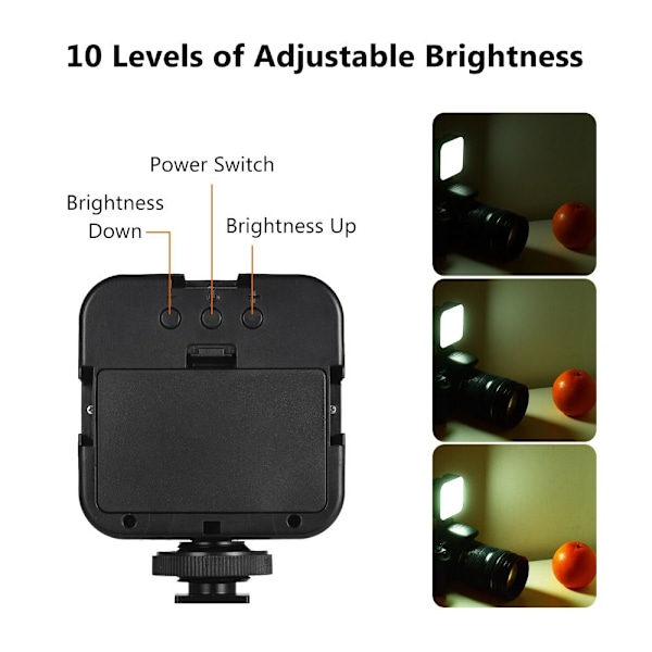 LED-videovalo 6500K täyttölamppu 2kpl 2kpl 2pcs