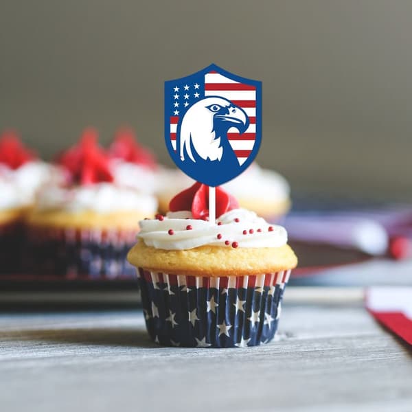 2 sett Cake Topper Independence Day Cupcake Flag Insertion 2 Set