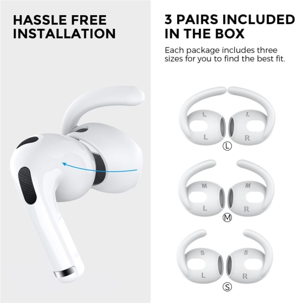 3 par ørepropper øreputer for Airpods 3 white