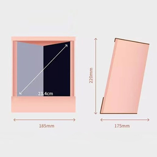 Reverserande spegel rektangulär skrivbordsspegel ROSA Pink