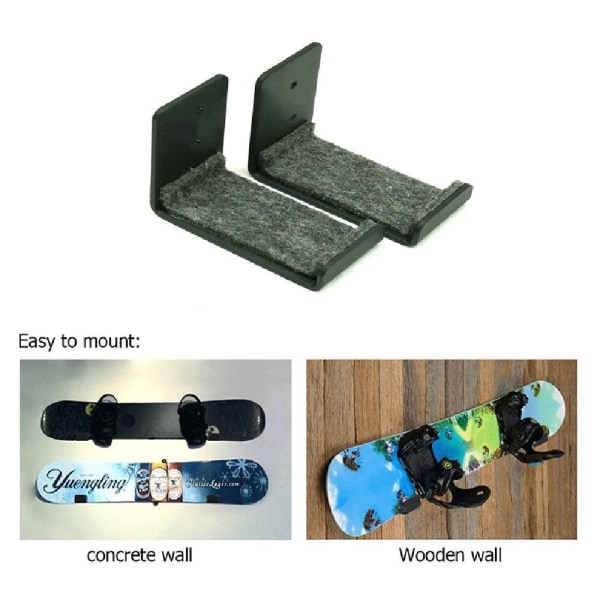 2 par Snowboard Wall Mount Skateboard Display Rack 2 2 2