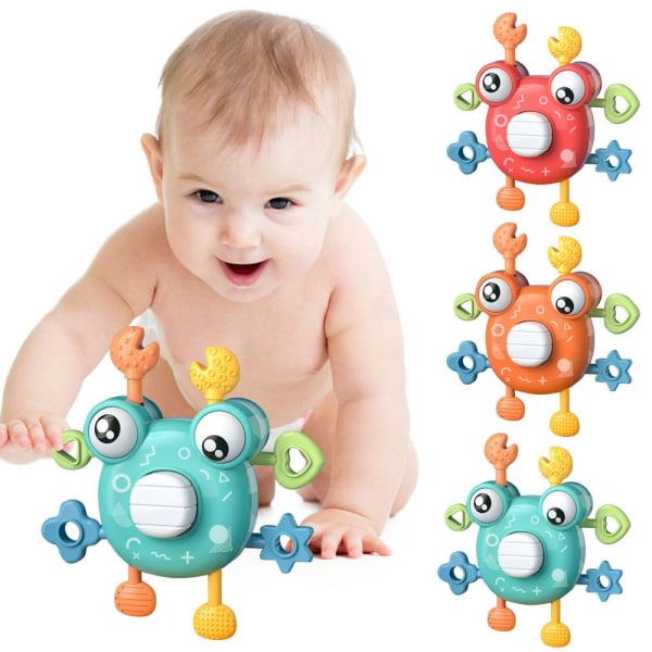 Toddler Montessori leksaker Krabba Baby sensorisk leksak tidig utbildning röd