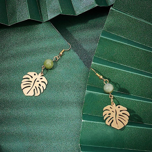 Blad Charms Rustfrit stål blad GULD GULD gold