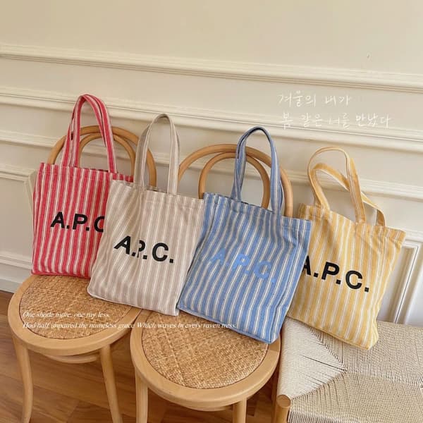 Brev Canvas Tote Kvinnor Handväskor RÖDA Red