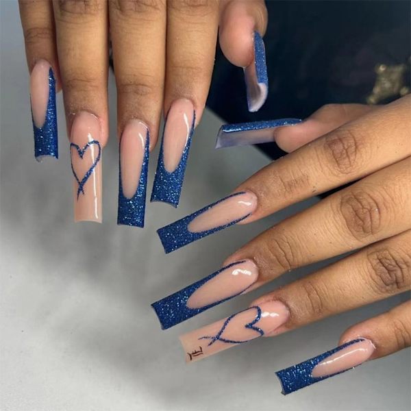24 stk Fake Nails Long French W478 W478 W478