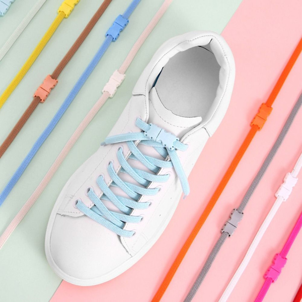 2 par No Tie Snørebånd Sneakers Snørebånd HVID white