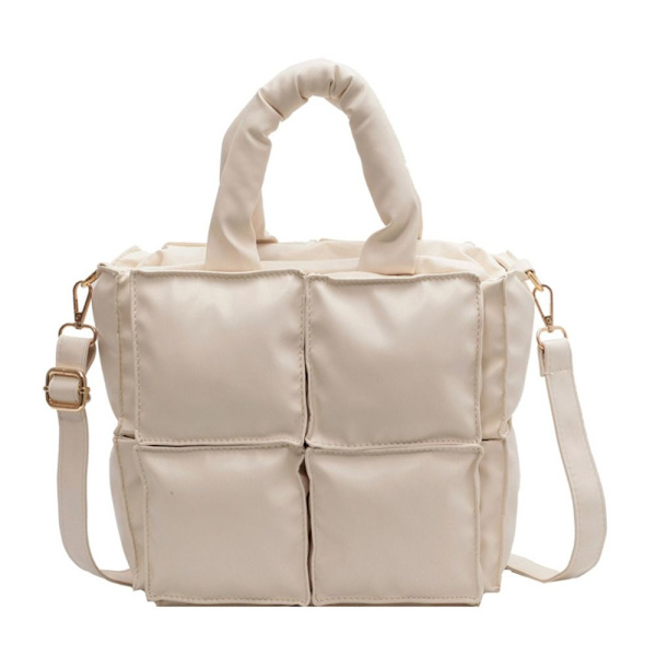 Skrå skuldertaske Kviltet håndtaske BEIGE beige