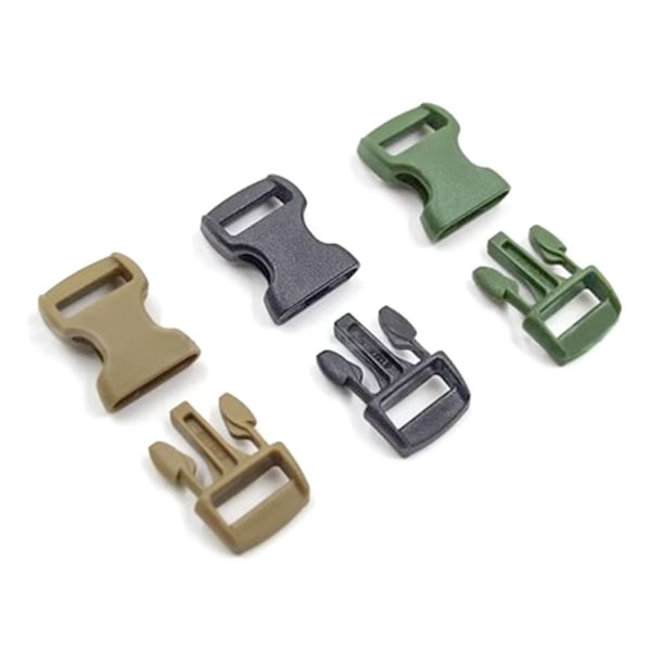 2stk Side Release Spænde Buede Paracord Spænder SORT Black