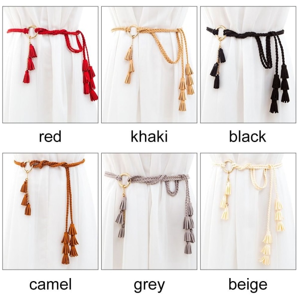 Vävt midjerep Bohemiskt midjeband CAMEL camel