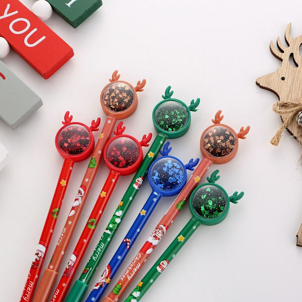 4STK Christmas Neutral Pens Elk Pailletter Pen KAFFE coffee