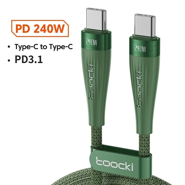 PD 240W Typ C till Typ C Kabel GRÖN 2M green 2m