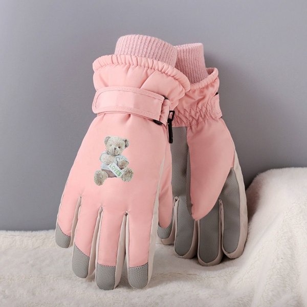 Lämpimät naisten hiihtohanskat Full Finger Gloves PINK pink