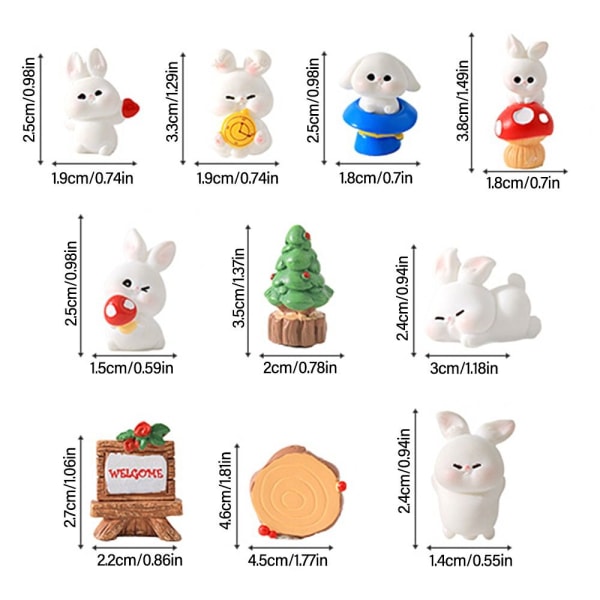 Bunnies Miniature Figurine 3D Rabbit Ornament 04 04 04
