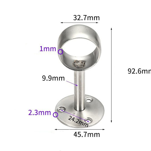 4 kpl Verhotangon pidikkeet Verhotangon pidike kattoon verhotanko Silver 4Pcs-4Pcs