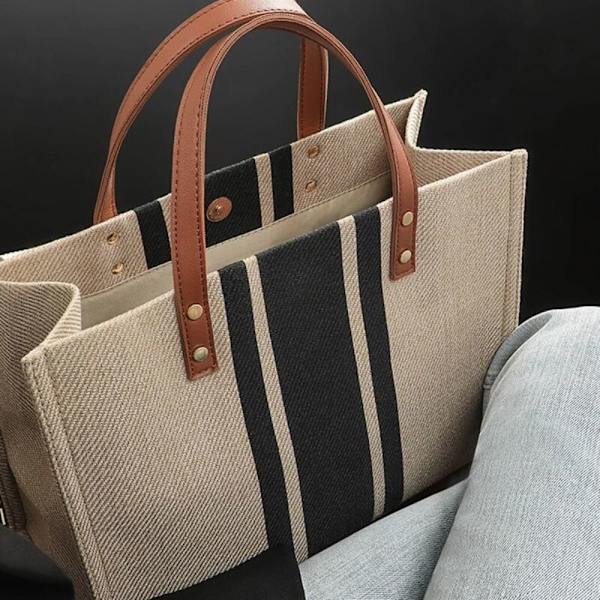 Tote Stripe Bag Crossbody taske SORT INGEN lynlås INGEN lynlås black no zipper-no zipper