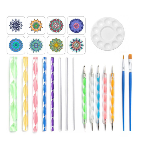 24 stk Mandala Dotting Tool Maling Stein Kunstpenn