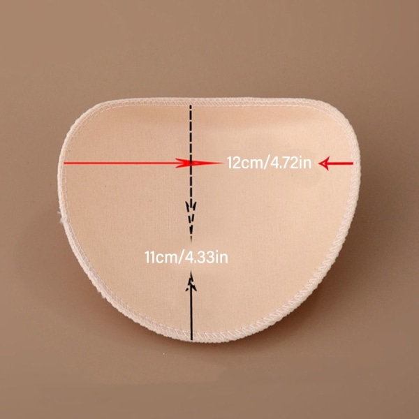 2 par svampeskulderputer mykt polstret NUDE 1,0 cm 1,0 cm nude 1.0cm-1.0cm
