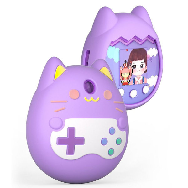 Virtuellt elektroniskt case Spelmaskinskydd för Tamagotchi Pix purple