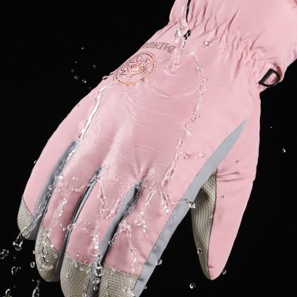 Dam Plyschhandskar Snowboard Skidhandskar LJUSROSA light pink