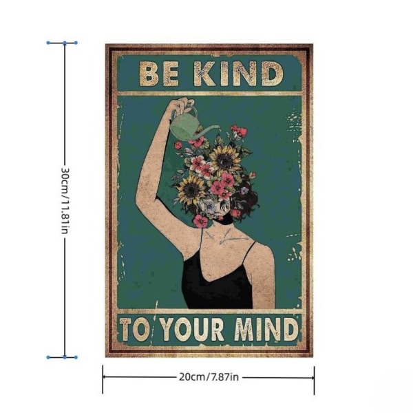 Vintage kvinnor affisch vara snäll mot ditt sinne metallskylt gåva för