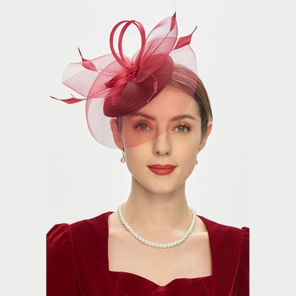 Pillbox Hattar Mesh Pannband MÖRKRÖD dark red
