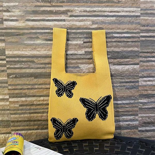 Knit Handbag Kangaskassi KELTAINEN yellow
