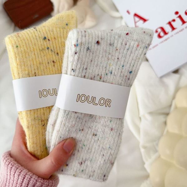 Thermal långa strumpor Cashmere ullstrumpor LJUSGRÅ light grey