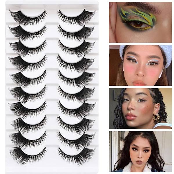 5/7/10 Par falske øyevipper Cat Eye Lashes MY7 MY7 MY7